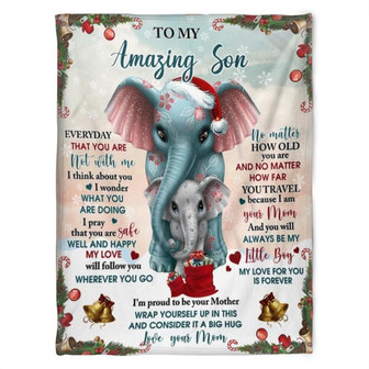 Elephant Christmas To My Amazing Son Everyday That You Are Not With Me Gift For Elephant Lovers Birthday,Gift Home Decor - Thegiftio UK