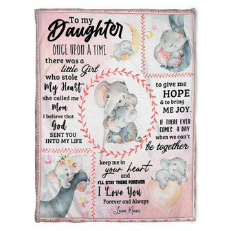 Elephant To My Daughter I Love You Forever And Always,Fleece Blanket Gift For Elephant Lovers Birthday,Gift Home Decor - Thegiftio UK