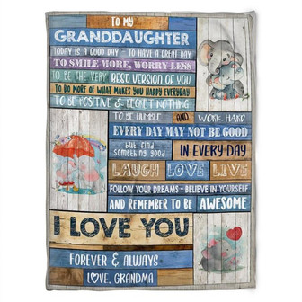 Elephant to my granddaughter Believe In Yourself Soft Blanket, Fleece Blanket Gift For Elephant Lovers Birthday,Gift - Thegiftio UK