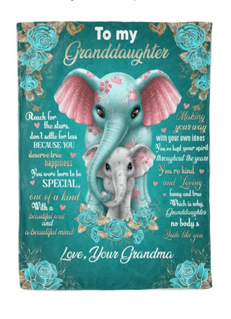 Elephant To My Granddaughter You Were Born To Be Special Blanket Gift For Granddaughter Home Decor Bedding Couch - Thegiftio UK