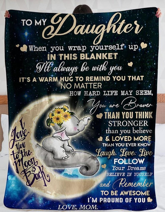 Elephant - To My Daughter Remember To Be Awesome I'm Proud Of You Fleece Blanket Gift For Daughter Birthday Gift - Thegiftio