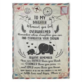 Elephant Letter To My Daughter Loved More Than You Know, Fleece Blanket Gift For Elephant Lovers Birthday,Gift - Thegiftio UK