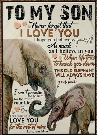 Elephant - To My Son Never Forget That I Love You Fleece Blanket Birthday Gift Home Decor Gift For Son From Mom - Thegiftio UK
