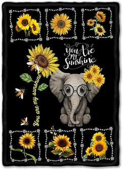 Elephant and Sunflower Blanket Soft Warm Cozy Blankets Throws for Women Adults Kids Sofa Couch - Thegiftio UK