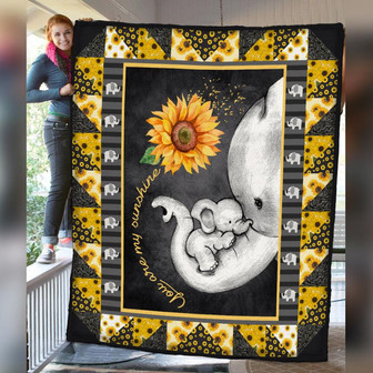 Elephant Sunflower Mom Fleece Blanket Throw Blanket Christmas Throw Blanket - Thegiftio UK