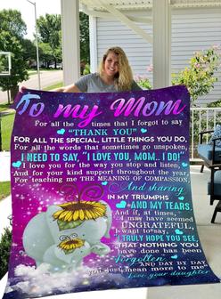 Elephant - To My Mom Thank You For All The Special, Little Things You Do Fleece Blanket Gift For Mom From Daughter - Thegiftio UK