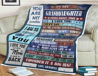 Family Blanket To My Granddaughter, You Are My Sunshine, Love Grandma,Gift For Granddaughter Family Home Decor - Thegiftio UK