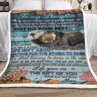 Family Otter To My Child Kisses Mom Blanket Gift For Daughter From Mom Birthday Gift Home Decor Bedding Couch Sofa Soft - Thegiftio UK