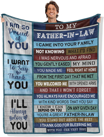 Father in Law Blanket Gifts from Daughter in Law, Being My Father in Law is The Only Gift, Birthday Father's Day Gifts for Father in Law - Thegiftio UK
