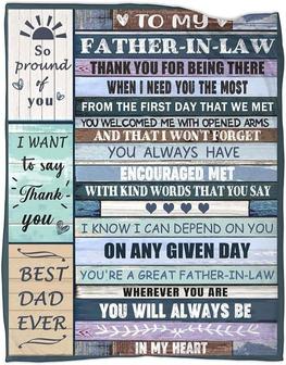 Father in Law Gift from Daughter in Law Blanket Father of The Groom Throws Gifts Ideas for Fathers Day Birthday Blankets Throw - Thegiftio UK