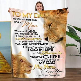Fathers Day Blanket Gifts to Dad from Daughter - Christmas Birthday Father's Day for Dad, Bed Flannel Blanket - Thegiftio UK