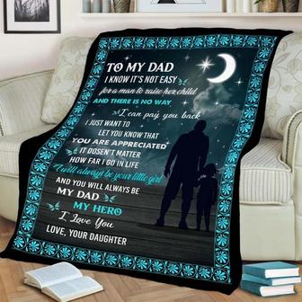 Father's Day Blanket For Dad, Fleece Blanket With Message, Blanket From Daughter To Dad - Thegiftio UK