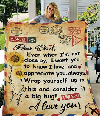 Gifts for Father's Day Throw Blanket To My Dad Fleece Blanket From Daughter Son - Thegiftio UK