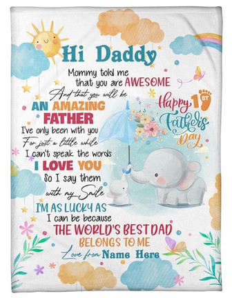 First Fathers Fay Blanket, To My Daddy Blanket, First Daddy Day Gift, First Father's Day, Baby To Dad Blanket - Thegiftio UK