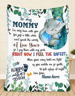 First to My Mommy Elephant Art Blanket, Happy Mother's Day 2022 Personalized Elephant Blanket - Thegiftio UK