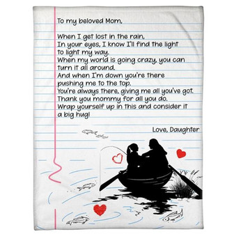 Fishing To My Beloved Mom Consider It A Big Hug Blanket Gift For Mom From Daughter Birthday Gift Home Decor - Thegiftio UK
