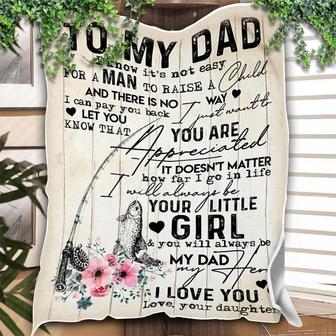 Fishing To My Dad,For A Man To Raise A Child,Fleece Blanket Gift For Father Family Home Decor Bedding Couch Sofa Soft - Thegiftio UK