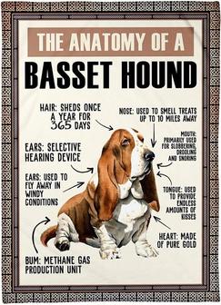 Fleece Blanket The Anatomy Of Basset Hound Gift For Dog Lover - Thegiftio UK