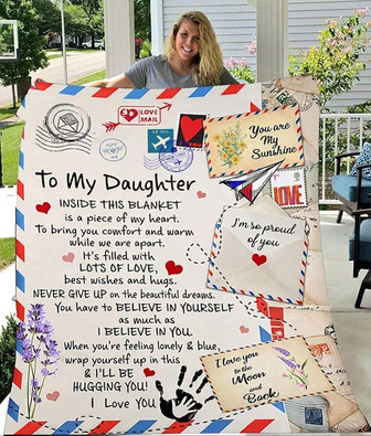 Fleece Blanket To My Daughter from Mom Dad You are My Sunshine Blanket - Thegiftio