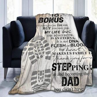 Fleece To My Bonus Dad , Father's Day Blanket, Gift For Bonus Dad - Thegiftio UK
