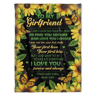 Flower Blanket. To My Girlfriend, I'd Find You Sooner And Love You Longer. Gift For Girlfriend Family Home Decor - Thegiftio