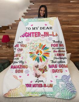 Flower To My Dear Daughter-In-Law I Didn't Give U Fleece Blanket - Gift For Daughter In Law - Thegiftio UK
