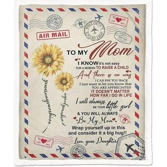 Gearhumans To My Mom You Will Always Be My Mom Fleece Blanket Gift For Daughter Home Decor Bedding Couch Sofa Soft - Thegiftio UK
