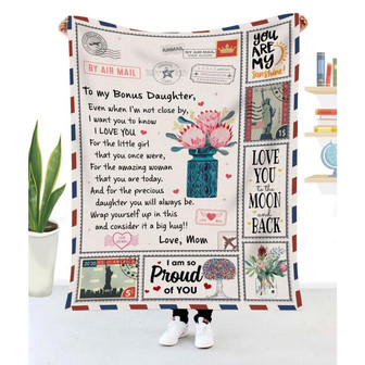 Gift For Bonus Daughter Protea Art Even When I'm Not Close By I Want You To Know I Love You - Blanket - Thegiftio UK