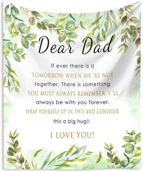 Gift To My Dad Blanket from Daughter Son, Happy Father's Day Thanksgiving Positive Present for Couch Sofa Bedroom - Thegiftio UK