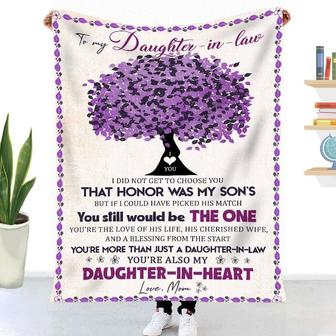 Gift For Daughter-In-Law Purple Tree Art - Blanket To My Daughter-In-Law - Thegiftio UK