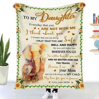 Gift For Daughter Elephant Art Everyday That You Are Not With Me I Think About You - Blanket - Thegiftio UK