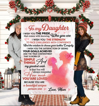 Gift For Daughter Fleece Blanket From Mom Daughter Gift Christmas Blanket - Thegiftio UK
