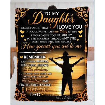Gift for Daughter Never Forget That I Love You Personalized Blanket From Dad - Thegiftio UK