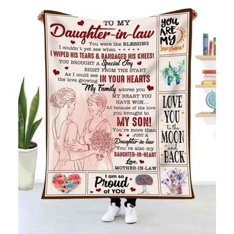 Gift For Daughter-In-Law Pencil Art You Were The Blessing I Couldn't Yet See - Blanket - Thegiftio UK