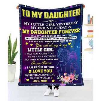 Gift For Daughter Lion Art My Little Girl Yesterday My Friend Today From Mom - Blanket - Thegiftio UK