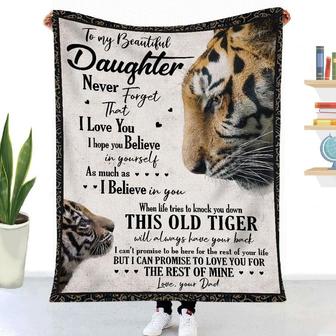 Gift For Daughter Tiger Art Never Forget That I Love You - Blanket - Thegiftio UK