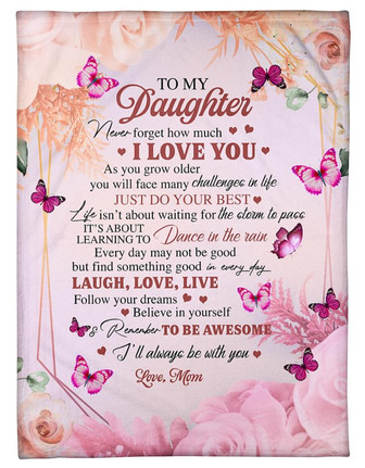 Gift For Daughter, Pink Butterfly To My Daughter I'll Always Be With You - Love From Mom, Birthday Gift Home Decor - Thegiftio UK