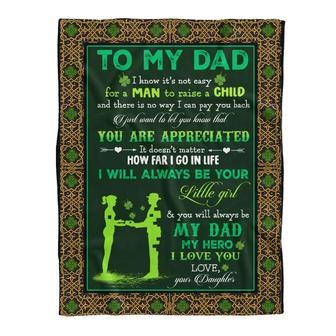 Gift For Father Blanket, Love Letter To My Dad From Daughter Shamrock Happy St Patrick's Day - Thegiftio UK