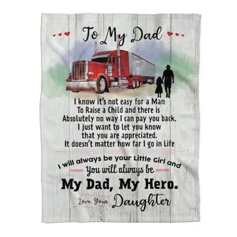 Gift For Father Blanket, To My Firefighter Dad I Know It's Not Easy For A Man To Raise A Child - Love From Daughter - Thegiftio UK