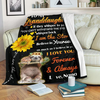 Gift For Granddaughter Blanket, To My Granddaughter Sloth I Love You Forever & Always - Love From Nana - Thegiftio UK