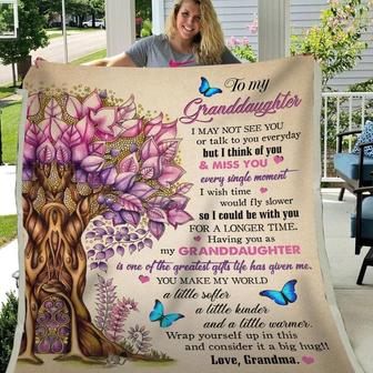 Gift For Granddaughter I May Not See You Or Talk To You Everyday But I Think Of You & Miss You - Blanket - Thegiftio UK