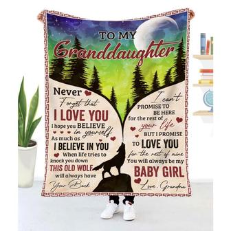 Gift For Granddaughter Wolf Art Never Forget That I Love You From Grandma - Blanket - Thegiftio UK