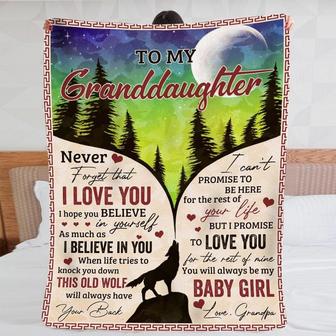Gift For Granddaughter Wolf Art Never Forget That I Love You From Grandpa - Blanket - Thegiftio UK