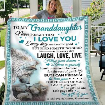 Gift For Granddaughter Wolf Art Never Forget That I Love You - Blanket - Thegiftio UK