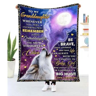 Gift For Granddaughter Wolf Art Whenever You Feel Overwhelmed From Grandma - Blanket - Thegiftio UK