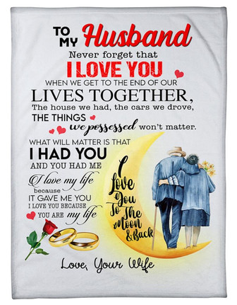 Gift For Husband Blanket, To My Husband I Love You To The Moon And Back - Love From Wife, Birthday Gift Home Decor - Thegiftio UK