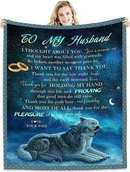 Gift to My Husband Blankets from Wife Fleece Throws Blanket for Best Husband Birthdays Anniversary Wedding Gifts Blankets - Thegiftio UK