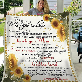 Gift For Mother-In-Law Thanks For Bringing My Husband Into This World - Blanket - Thegiftio UK