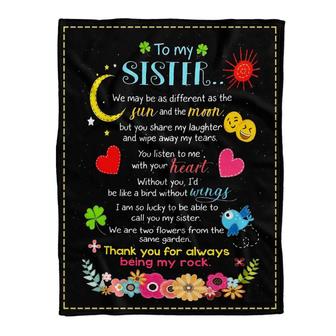 Gift For Sister Blanket, To My Sister Thank You for Always Being My Rock Gift For Christmas, Home Decor - Thegiftio UK