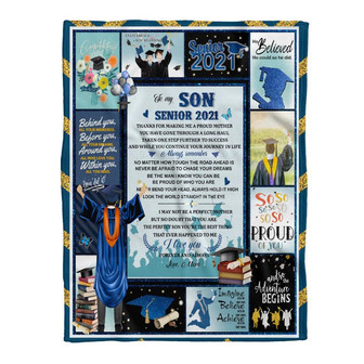 Gift For Son Blanket, To My Son, Happy Graduation, I Am So Proud Of You Fleece Blanket Gift For Christmas - Thegiftio